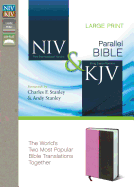 NIV, KJV, Parallel Bible, Large Print, Leathersoft, Pink/Brown: The World's Two Most Popular Bible Translations Together