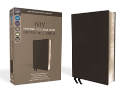 'NIV, Personal Size Reference Bible, Large Print, Premium Leather, Black, Red Letter Edition, Comfort Print'