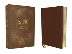 NASB, Thinline Bible, Genuine Leather, Buffalo, Brown, Red Letter, 1995 Text, Art Gilded Edges, Comfort Print