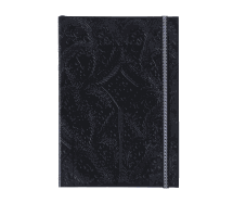 Christian Lacroix A6 Journal, Black Paseo Pattern - 4.25o x 6o - Layflat Writing Journal with 152 Ruled Ivory Pages