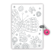 Butterfly Color-in Locked Diary