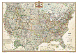 National Geographic: United States Executive Wall Map - Laminated (43.5 X 30.5 Inches)