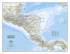 National Geographic: Central America Classic Wall Map (28.75 x 22.25 inches) (National Geographic Reference Map)