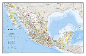 National Geographic Mexico Wall Map - Classic - Laminated (34.5 x 22.5 in) (National Geographic Reference Map)