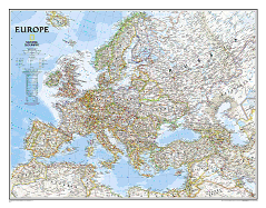 National Geographic: Europe Classic Wall Map (30.5 x 23.75 inches) (National Geographic Reference Map)