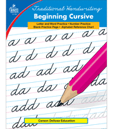 Carson Dellosa Beginning Cursive Workbook Grades 2-5├óΓé¼ΓÇ¥ Letters, Words, Numbers, and Calendar Dates Handwriting Practice for Kids with Alphabet Chart (32 pgs) (Traditional Handwriting)
