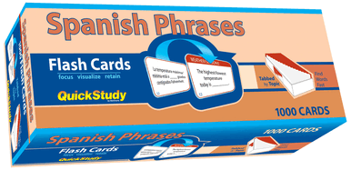 Spanish Phrases Flash Cards (1000 cards): a QuickStudy Reference Tool