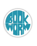 Book Worm (blue) (sticker)