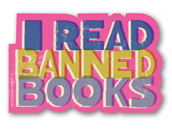 Pink I Read Banned Books Sticker