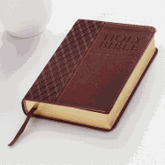 KJV Holy Bible, Compact Bible - Brown Faux Leather Bible w/Ribbon Marker, Red Letter Edition, King James Version