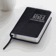 KJV Holy Bible, Mini Pocket Bible, Black Faux Leather Bible w/Ribbon Marker, Red Letter Edition, King James Version