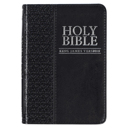 KJV Holy Bible, Mini Pocket Bible, Black Faux Leather Bible w/Ribbon Marker, Red Letter Edition, King James Version