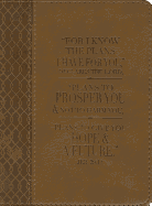 Christian Art Gifts Tan Faux Leather Journal | For I Know The Plans Jeremiah 29:11 Bible Verse | Handy-sized Flexcover Inspirational Notebook w/Ribbon 240 Lined Pages, Gilt Edges, 5.5 x 7 Inches