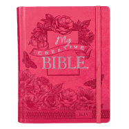 KJV Holy Bible, My Creative Bible, Pink Hardcover Faux Leather Journaling Bible w/Ribbon Marker, 400 Scripture Illustrations to Color, King James Version