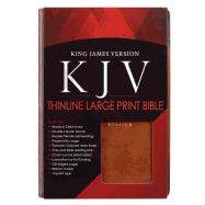 KJV Holy Bible, Thinline Large Print Bible, Two-tone Brown Faux Leather Bible w/Ribbon Marker, Red Letter Edition, King James Version (English, ... Gujarati, Bengali and Korean Edition)