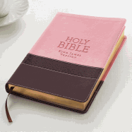KJV Holy Bible, Thinline Large Print Bible, Pink and Brown Faux Leather Bible w/Ribbon Marker, Red Letter Edition, King James Version
