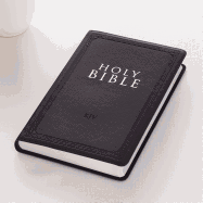 KJV Holy Bible, Value Gift and Award Thinline Bible, Black Faux Leather Bible w/One Year Bible Reading Plan, King James Version
