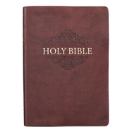 KJV Holy Bible, Super Giant Print Bible, Brown Faux Leather Bible w/Ribbon Marker, Red Letter Edition, King James Version