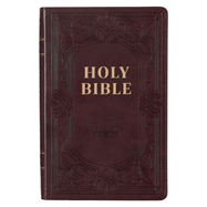 KJV Holy Bible, Standard Bible - Brown Faux Leather Bible w/Ribbon Marker and Thumb Index, Red Letter Edition, King James Version