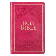 KJV Holy Bible, Standard Bible - Pink Faux Leather Bible w/Ribbon Marker and Thumb Index, Red Letter Edition, King James Version