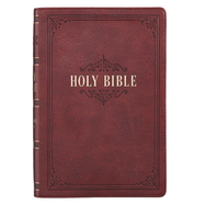 KJV Holy Bible, Giant Print Full-Size Bible, Burgundy Faux Leather Bible w/Ribbon Marker, Red Letter Edition, King James Version