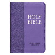 KJV Holy Bible, Mini Pocket Bible, Purple Faux Leather Bible w/Ribbon Marker, Red Letter Edition, King James Version