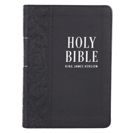 KJV Holy Bible, Large Print Compact Bible - Black Faux Leather Bible w/Ribbon Marker, Red Letter Edition, King James Version