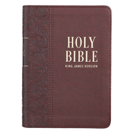 KJV Holy Bible, Large Print Compact Bible - Brown Faux Leather Bible w/Ribbon Marker, Red Letter Edition, King James Version