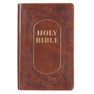 KJV Holy Bible, Giant Print Standard Bible, Brown Faux Leather Bible w/Ribbon Marker, Red Letter Edition, King James Version