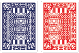 Blue & Red Premium Plastic Playing Cards, Set of 2, Poker Size Deck (Standard Index)