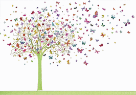 Tree of Butterflies Note Cards (14 cards, 15 self-sealing envelopes)