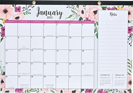 2025 Floral Desk Pad and Wall Calendar (11' X 17') - (12-Month Calendar with 152 bonus stickers!)