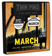 March Twin Pins: Two Enamel Pins (John Lewis Pins, Civil Rights Gifts, Empowerment Gifts)