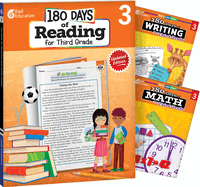 180 Days of Practice for Third Grade (Set of 3), 3rd Grade Workbooks for Kids Ages 7-9, Includes 180 Days of Reading, 180 Days of Writing, 180 Days of Math