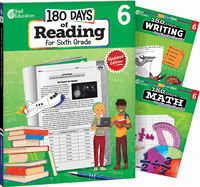 '180 Days of Reading, Writing and Math for Sixth Grade 3-Book Set'