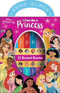 Disney Princess - I Can Be Princess My First Library Board Book Block 12-Book Set - Teaches Positive Traits Like Caring, Friendliness, Curiosity, and More! - PI Kids