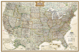 National Geographic: United States Executive Wall Map (Poster Size: 36 x 24 inches) (National Geographic Reference Map)