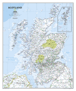 National Geographic: Scotland Classic Wall Map (30 x 36 inches) (National Geographic Reference Map)