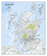 National Geographic: Scotland Classic Wall Map - Laminated (30 x 36 inches) (National Geographic Reference Map)