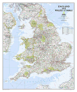 National Geographic: England and Wales Classic Wall Map - Laminated (30 x 36 inches) (National Geographic Reference Map)