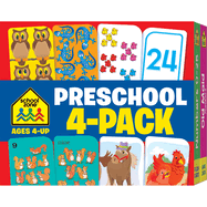 School Zone - Preschool Flash Cards 4 Pack - Ages 4 and Up, Kids' Games, Puzzles, Shapes, Colors, Numbers, Readiness Skills, and More (Flash Card 4-pk)