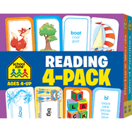 School Zone - Reading Flash Cards 4-Pack - Ages 4 and Up, Short and Long Vowel Sounds, Combination Sounds, Rhyming, and More (Flash Card 4-pk)