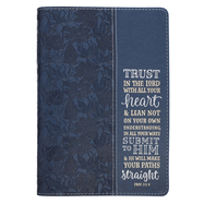 Christian Art Gifts Navy Faux Leather Journal | Trust in the Lord Proverbs 3:5 Bible Verse | Flexcover Inspirational Notebook w/Ribbon and Lined ... Gujarati, Bengali and Korean Edition)