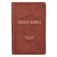 KJV Holy Bible, Giant Print Standard Bible, Brown Faux Leather Bible w/Ribbon Marker, Red Letter Edition, King James Version