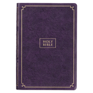 KJV Holy Bible, Giant Print Full-Size, Faux Leather w/Ribbon Marker, Red Letter, Thumb Index, King James Version, Purple Floral