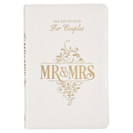 Mr. and Mrs. 366 Devotions for Couples - White Faux Leather Devotional Gift Book for Bride and Groom, Engaged