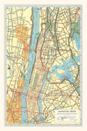 Vintage Journal Map of Manhattan and Bronx, New York (Pocket Sized - Found Image Press Journals)