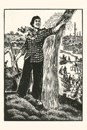 Vintage Journal Chinese Worker Harvesting Grain (Pocket Sized - Found Image Press Journals)