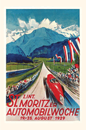 Vintage Journal Poster for Swiss Auto Race (Pocket Sized - Found Image Press Journals)
