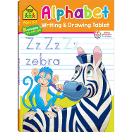School Zone - Alphabet Writing & Drawing Tablet Workbook - 96 Pages, Ages 3 to 7, Preschool, Kindergarten, 1st Grade, Letters, ABCs, Printing, ... (Easy-Tear Top Bound Pad) (Writing Tablet)